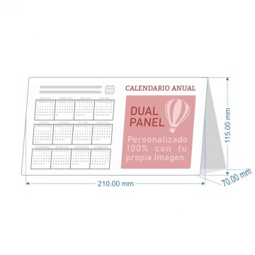 Calendario de dos paneles